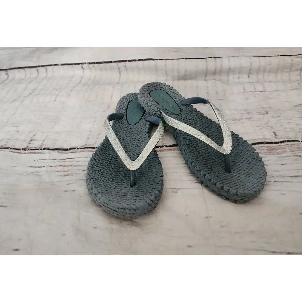 Ilse‎ Jacobsen Glitter Flip Flops Size 6